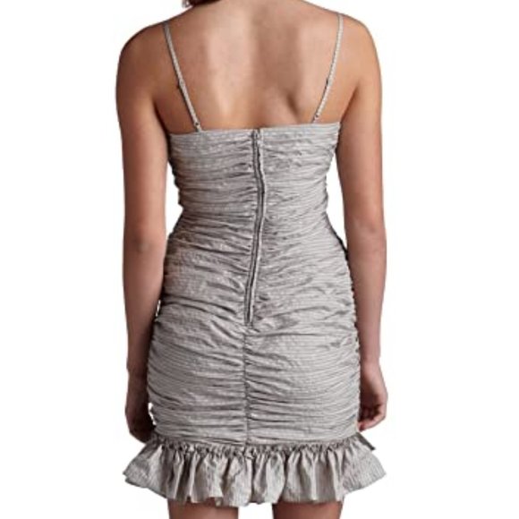 💋 𝐁𝐄𝐓𝐒𝐄𝐘 𝐉𝐎𝐇𝐍𝐒𝐎𝐍 💋 Gray/White Striped Ruffle Dress - Picture 7 of 12